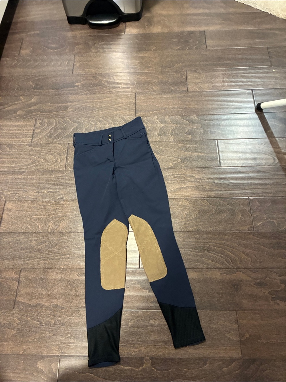 Navy Riding Breeches with Suede Knee Patches